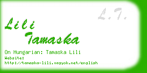 lili tamaska business card